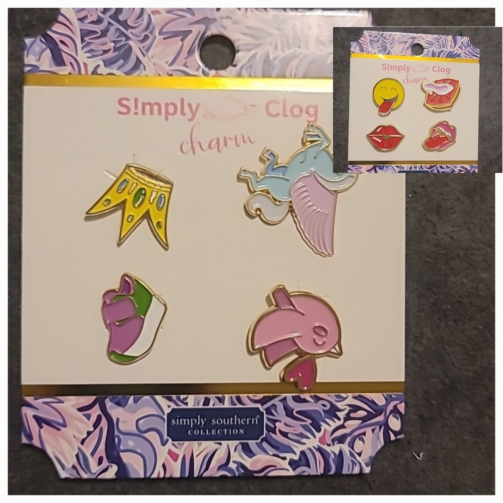 NEW Two Packs of Simply Southern Metal Clog Charms (8 Charms)